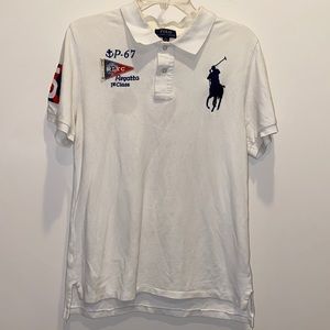 Polo Ralph Lauren Yacht Club white polo shirt- Size XL.